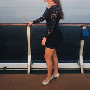 Navy Blue Tight Homecoming Dress